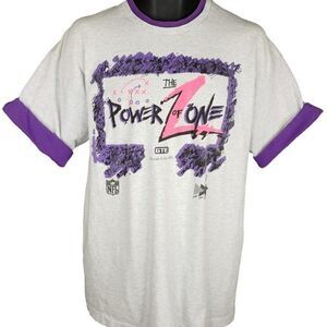 NFL Power Of Zone T Shirt Vintage 90s Communications Roll Sleeves Made In USA XL